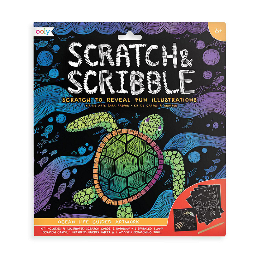 OOLY Scratch & Scribble Art Kit: Ocean Life - 10 PC Set Image