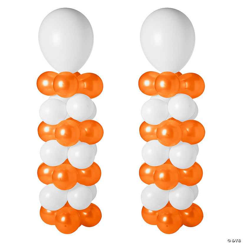Orange & White Balloon Column Kit - 131 Pc. Image