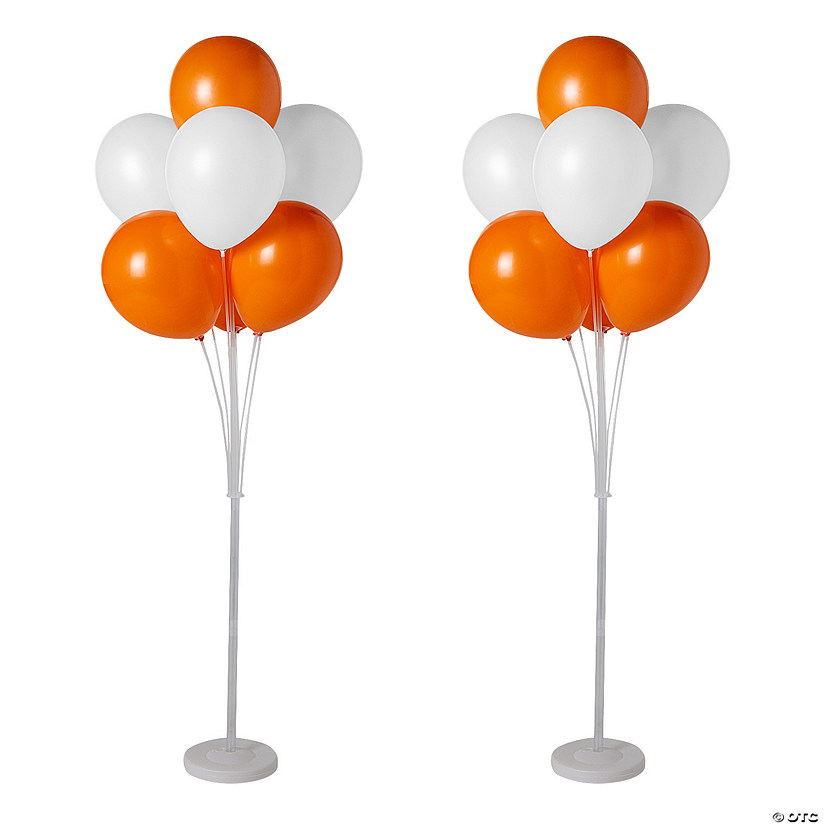Orange & White Tiered Balloon Stands Kit - 26 Pc. Image