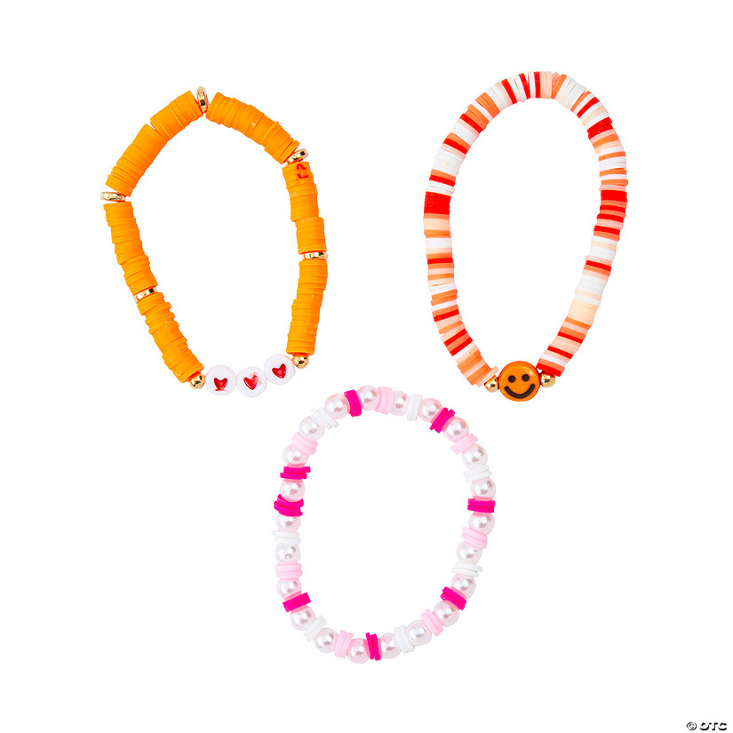 Orange Disc Bead Friendship Bracelets - 12 Pc. Image
