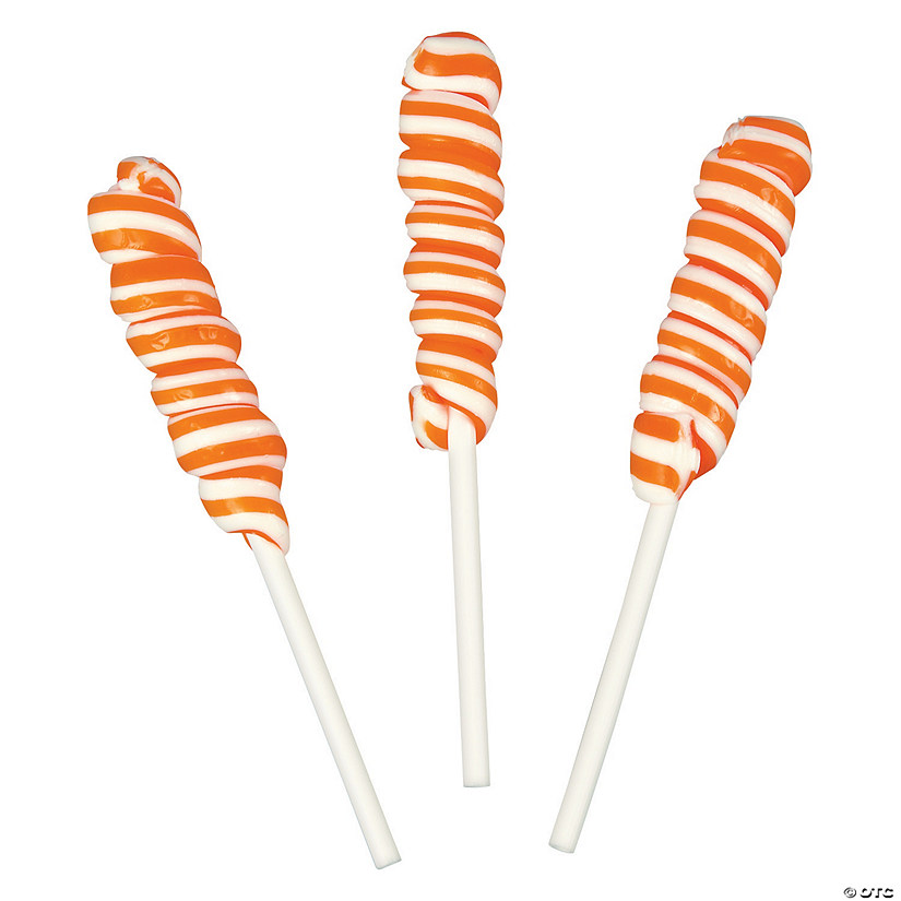 Orange Mini Twisty Lollipops - 24 Pc. Image