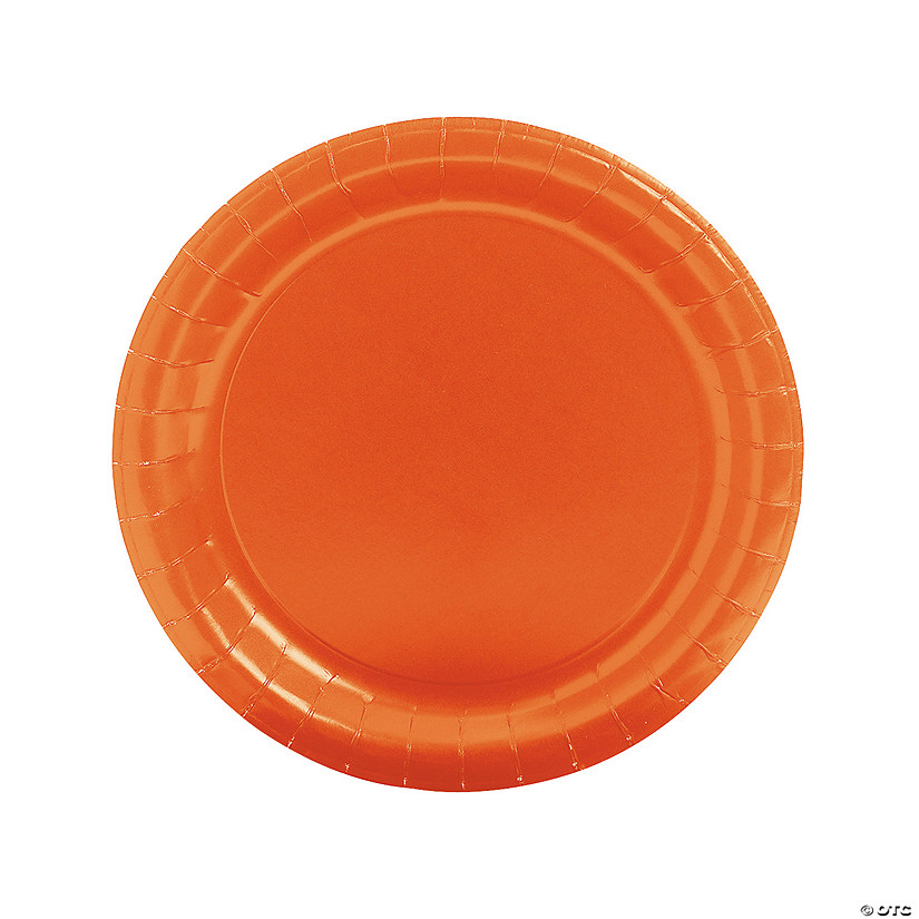 Orange Paper Dinner Plates - 24 Ct. Image