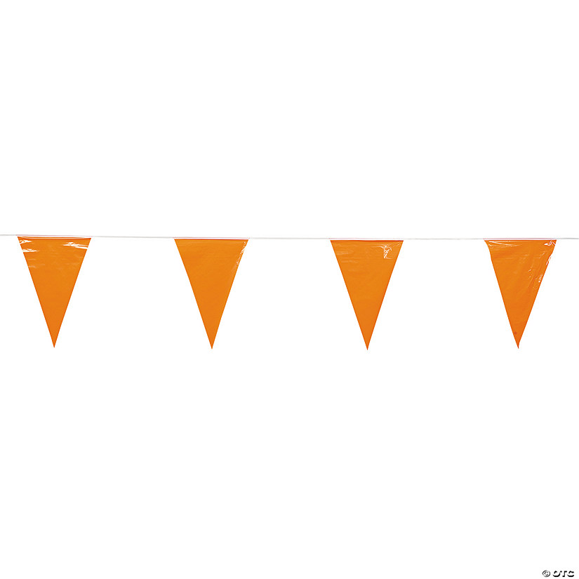 Orange Plastic Pennant Banner Image