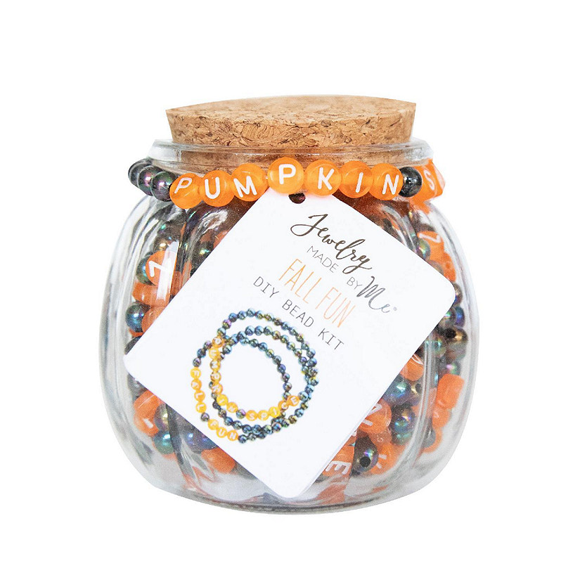 Orange PUMPKIN Jar DIY Bead Kit Image