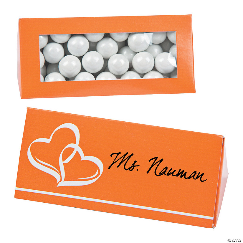 Orange Wedding Place Card Favor Boxes - Less than Perfect - Less Than Perfect Image