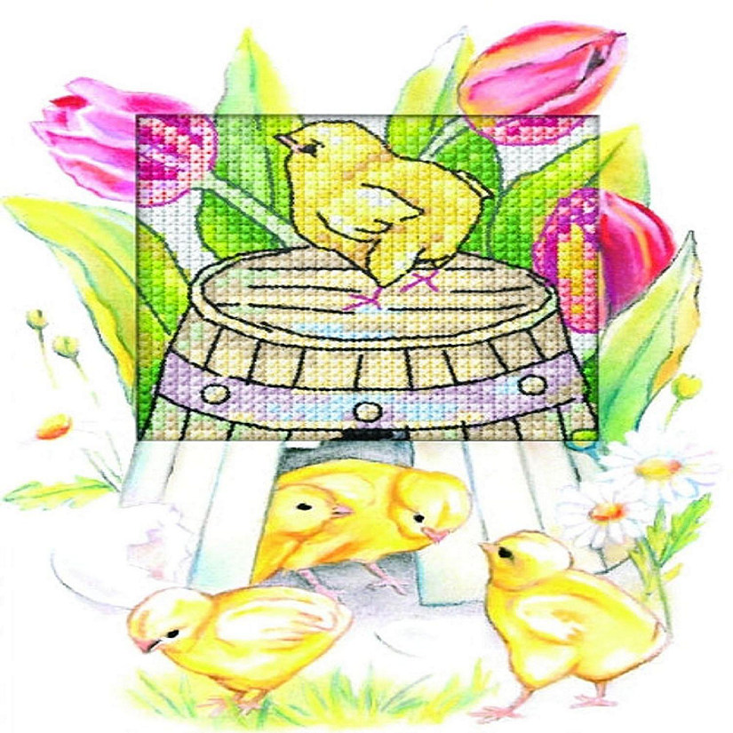 Orchidea Complete Orchidea Counted cross stitch kit - greetings card Easter chickens 6265 Image