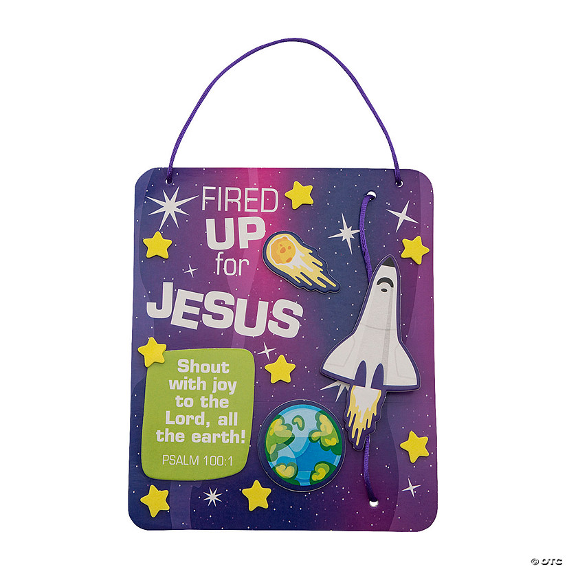 Outer Space VBS Bible Verse Sign Craft Kit - Makes 12 Image