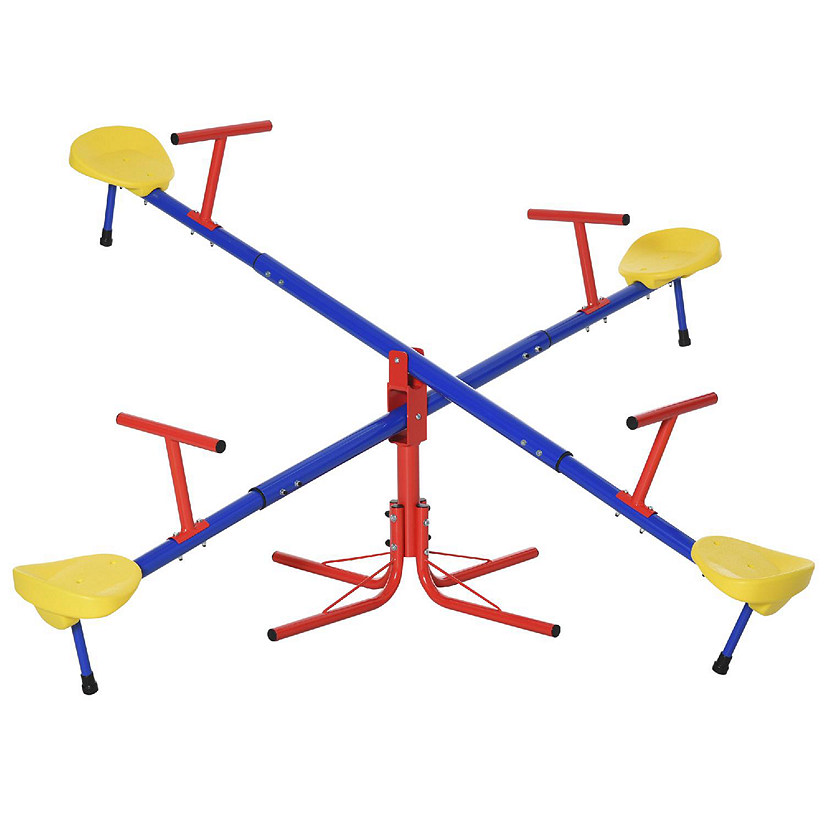 Outsunny Teeter Totter 4 Seat Outdoor Seesaw Image