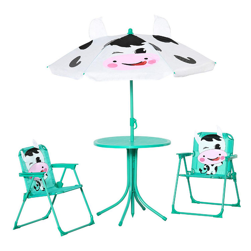 Outsunny White Picnic Kids Table and Chair Set Image
