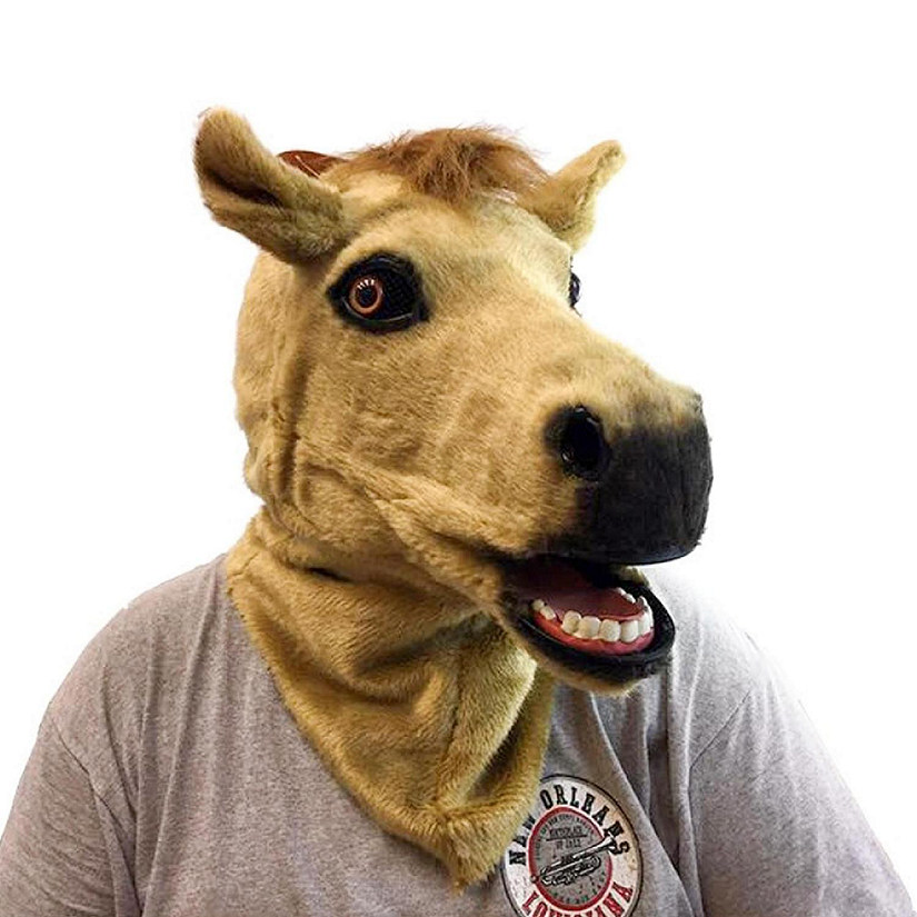 Over-The-Head Moving-Mouth Horse Costume Mask Image