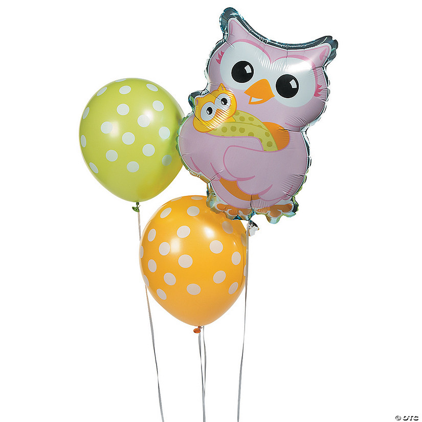 Owl Baby Shower Balloon Assortmentt - 3 Pc. Image