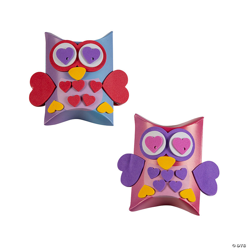 Owl Pillow Box Craft Kit Valentine Exchanges for 12 Image