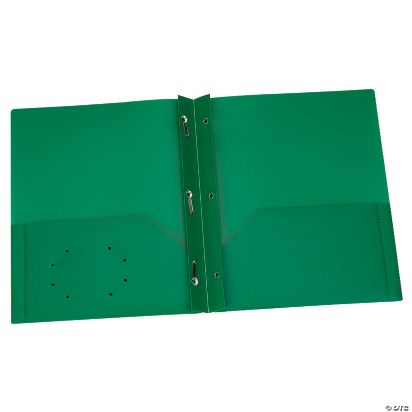 Oxford Green Poly Two Pocket Portfolio with Prongs, Pack of 25 Image