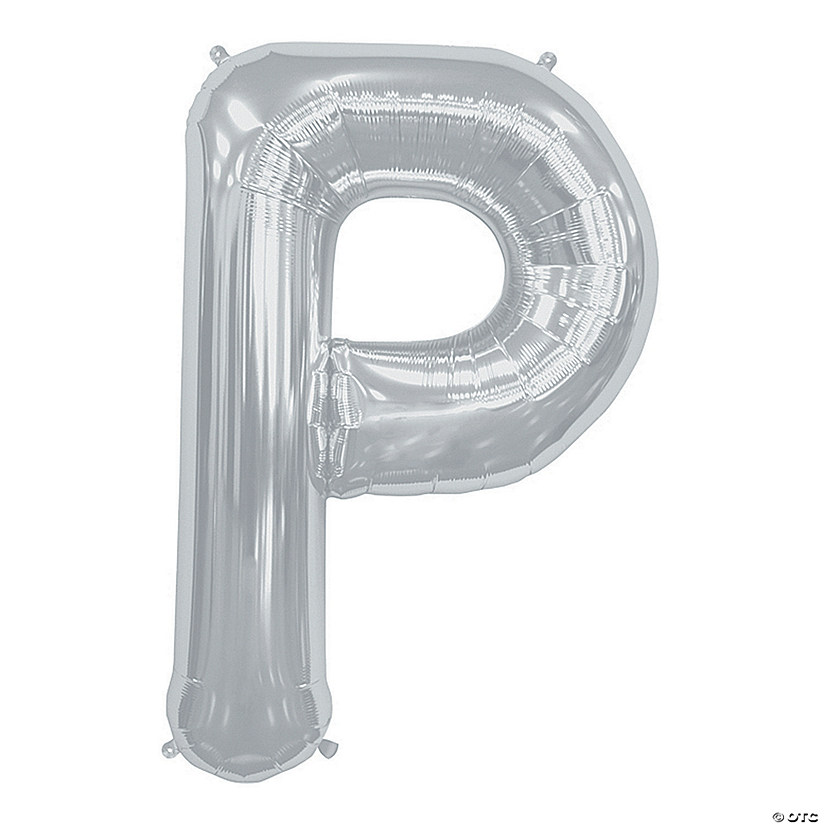 &#8220;P&#8221; Silver Letter 34" Mylar Balloon Image