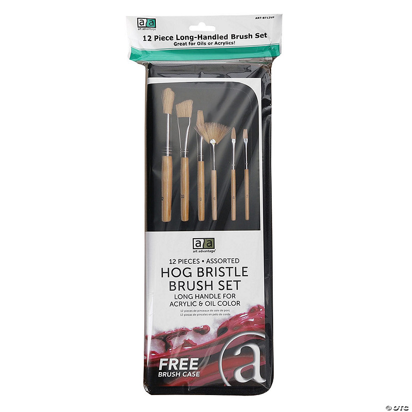 PA Art Advantage Brush Set White Bristle With Box 12pc Image