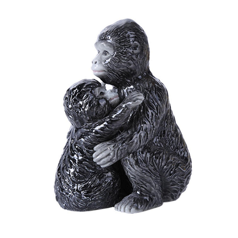 Pacific Trading Gorilla and Baby Ceramic Salt and Pepper Shaker Set 4.75 Inch Image