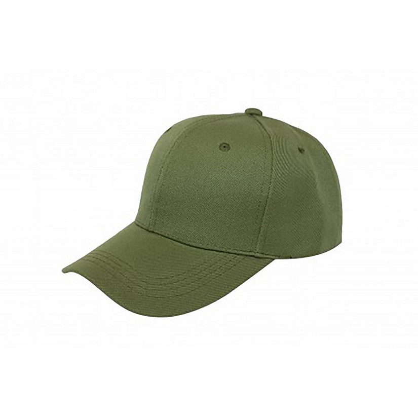 Pack of 15 Bulk Wholesale Plain Baseball Cap Hat Adjustable (Green) Image
