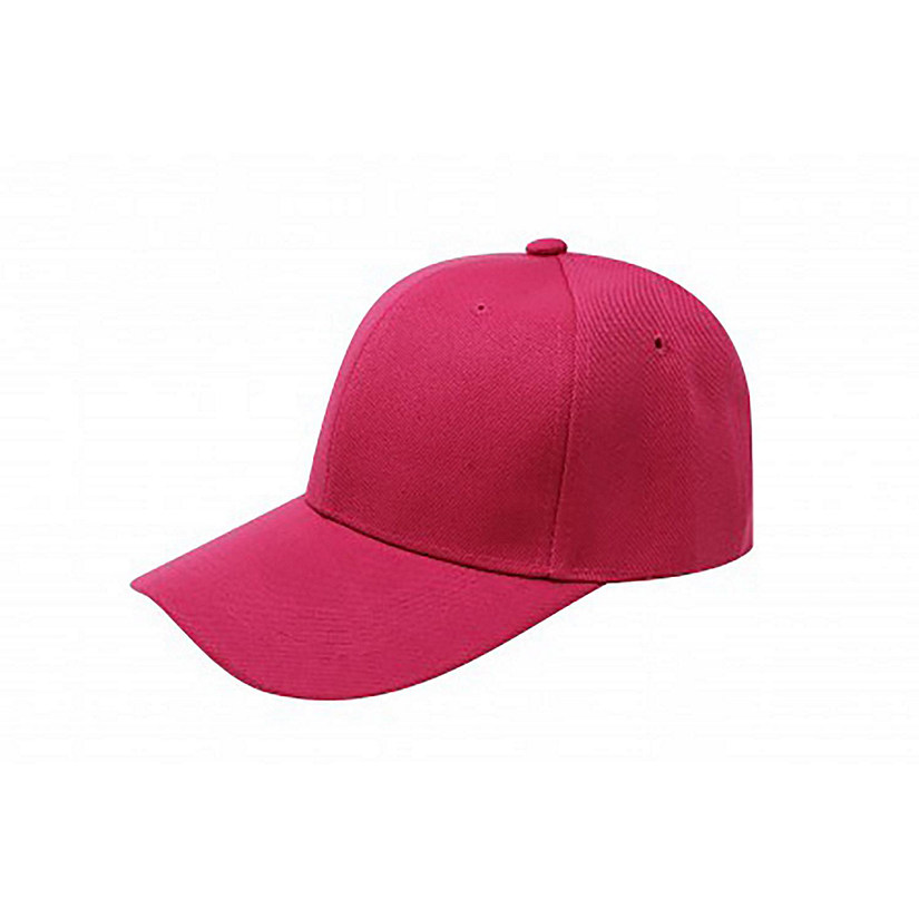 Pack of 15 Bulk Wholesale Plain Baseball Cap Hat Adjustable (Hot Pink) Image
