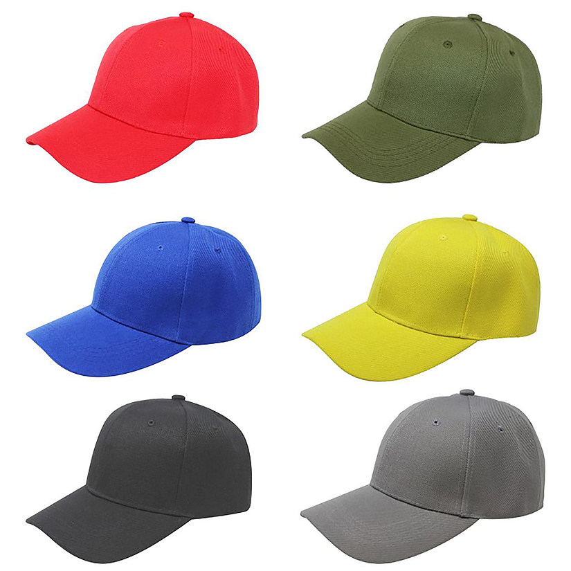 Pack of 15 Bulk Wholesale Plain Baseball Cap Hat Adjustable (Mix) Image