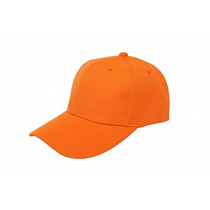 Pack of 15 Bulk Wholesale Plain Baseball Cap Hat Adjustable (Orange) Image