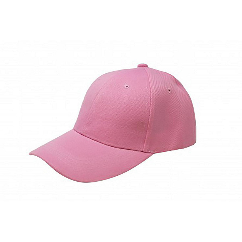 Pack of 15 Bulk Wholesale Plain Baseball Cap Hat Adjustable (Pink) Image