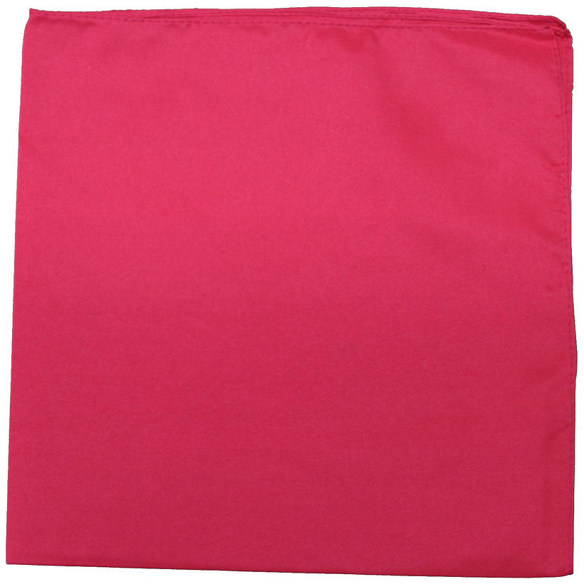 Pack of 2 Solid Cotton Extra Large Bandanas - 27 x 27 Inches / 68 x 68 cm (Hot Pink) Image