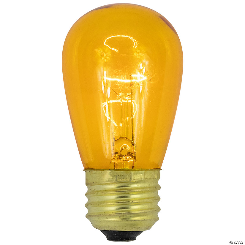 Pack of 25 Incandescent S14 Yellow Christmas Replacement Bulbs Image