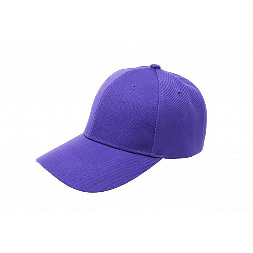 Pack of 5 Mechaly Plain Baseball Cap Hat Adjustable Back (Purple) Image