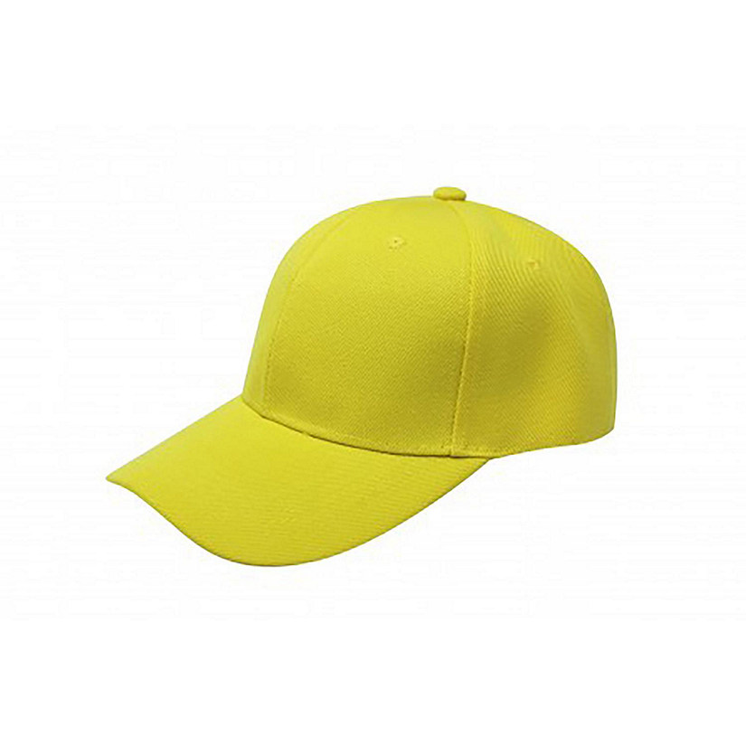 Pack of 5 Mechaly Plain Baseball Cap Hat Adjustable Back (Yellow) Image