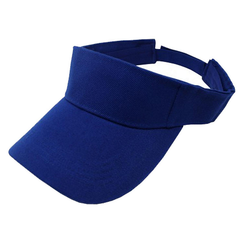 Pack of 5 Sun Visor Adjustable Cap Hat Athletic Wear (Blue) Image