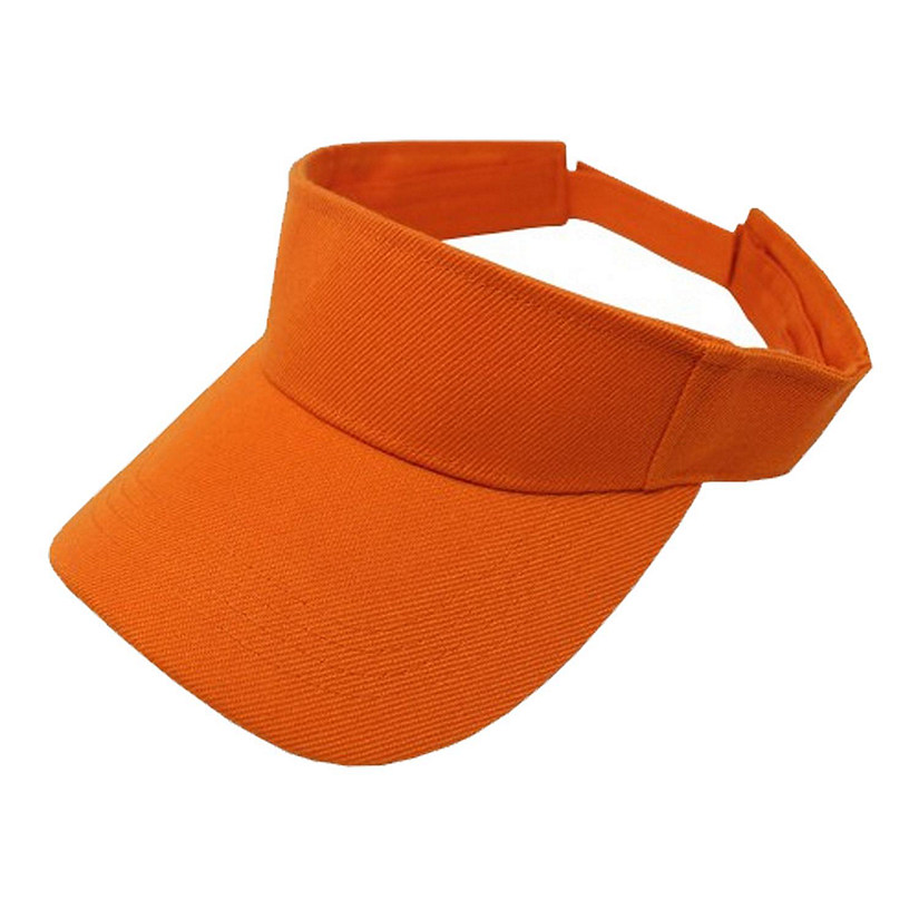Pack of 5 Sun Visor Adjustable Cap Hat Athletic Wear (Orange) Image
