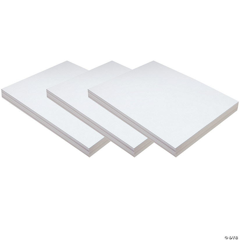 Pacon Medium Weight Tagboard, White, 9" x 12", 100 Sheets Per Pack, 3 Packs Image