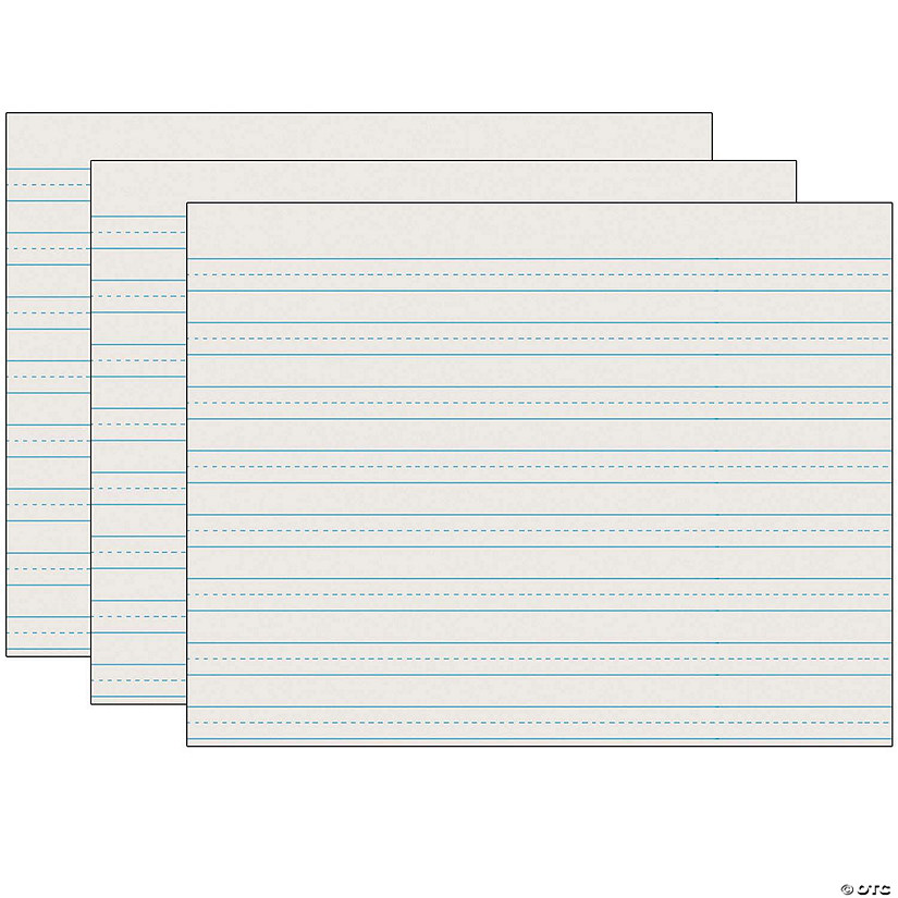 Pacon Newsprint Handwriting Paper, Skip-A-Line, Grade 3, 1/2" x 1/4" x 1/2" Ruled Long, 11" x 8-1/2", 500 Sheets Per Pack, 3 Packs Image