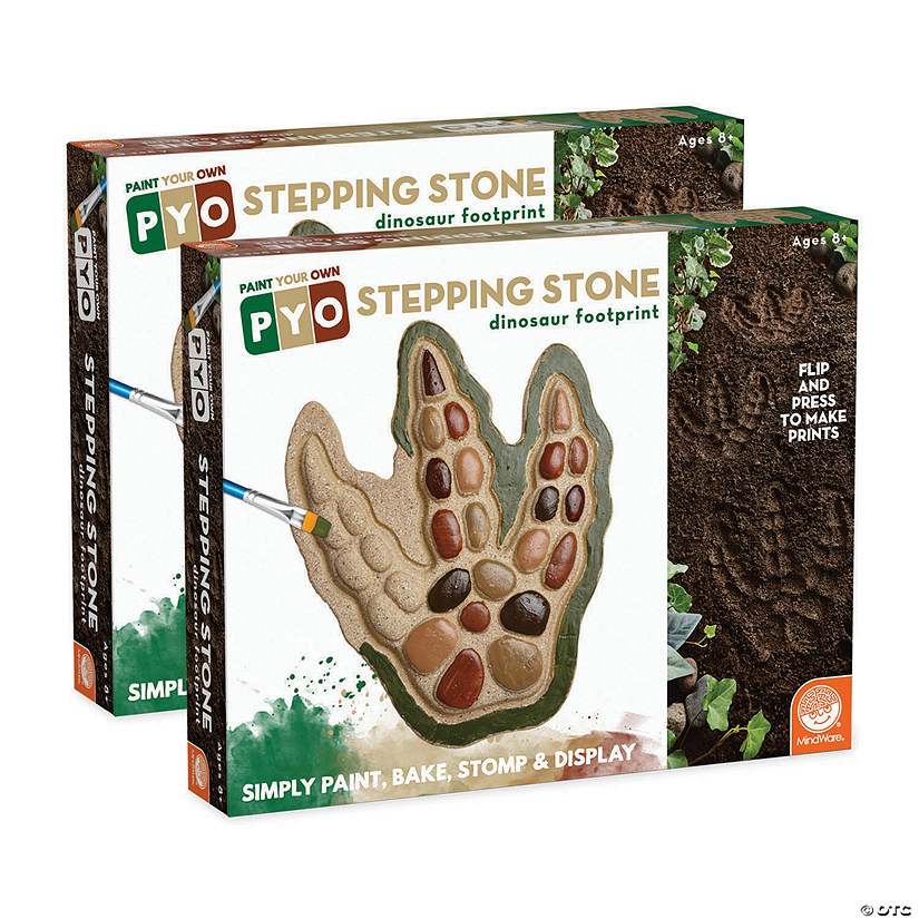 Paint Your Own Stepping Stone: Dinosaur Footprints Set of 2 Image