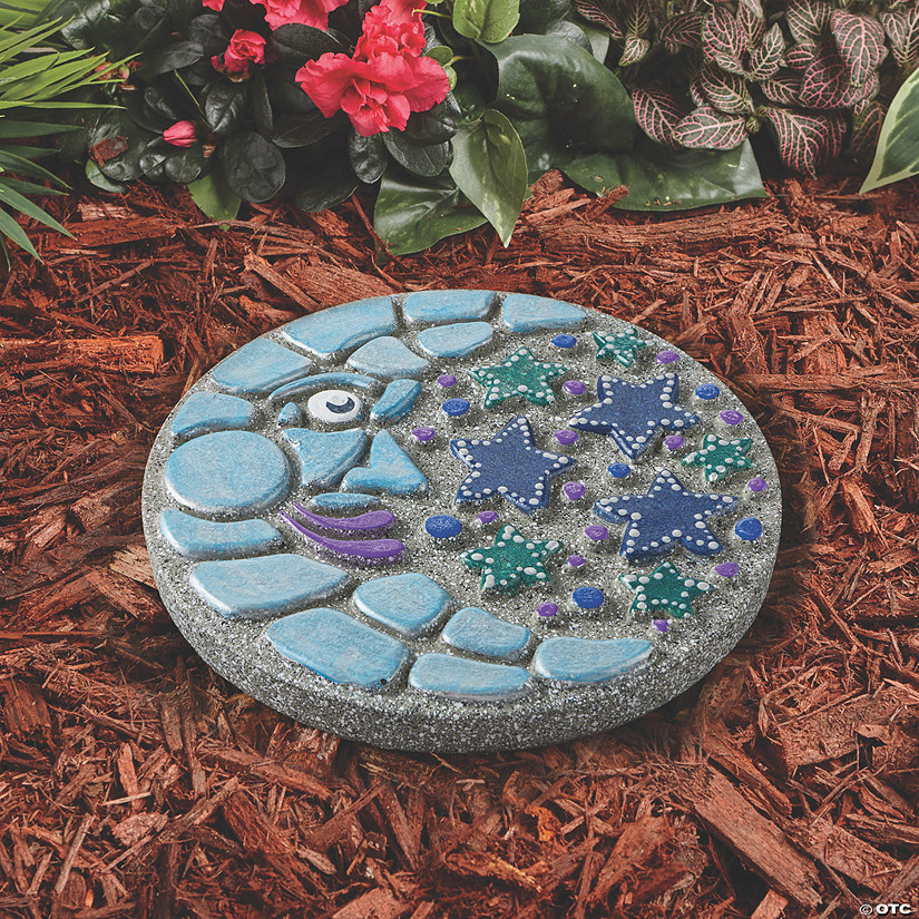 Paint Your Own Stepping Stone: Moon and Stars Image