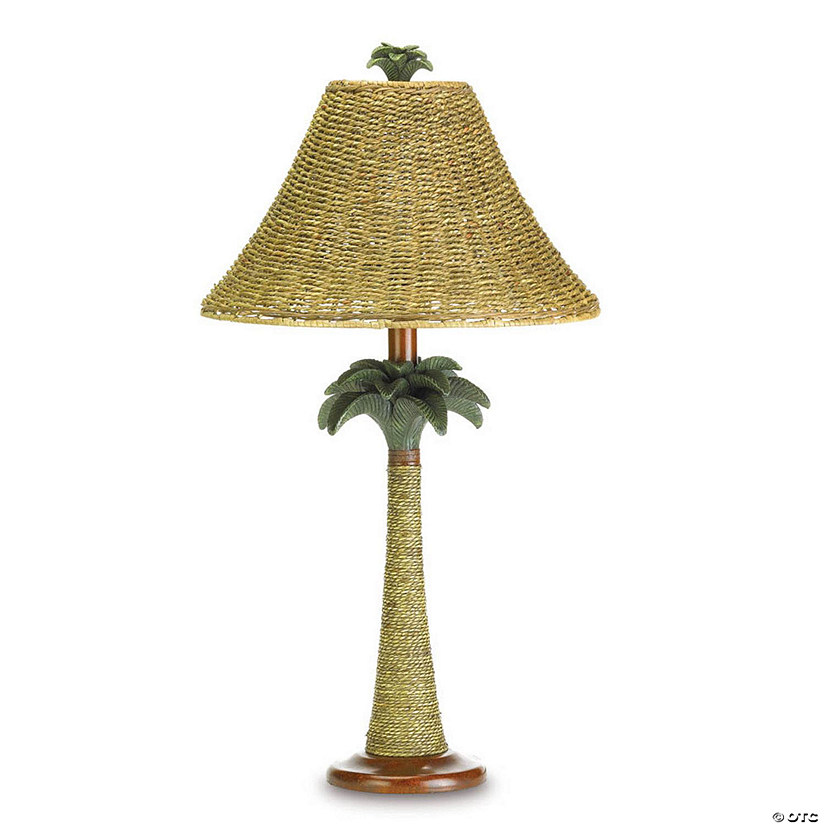 Palm Tree Rattan Lamp 13.5X13.5X25.5" Image