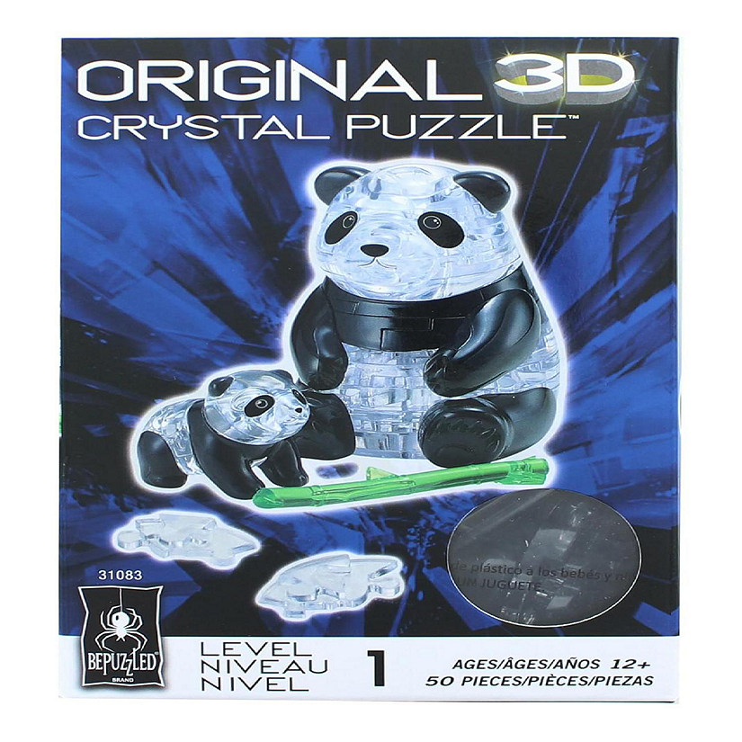 Panda and Baby 50 Piece 3D Crystal Jigsaw Puzzle Image