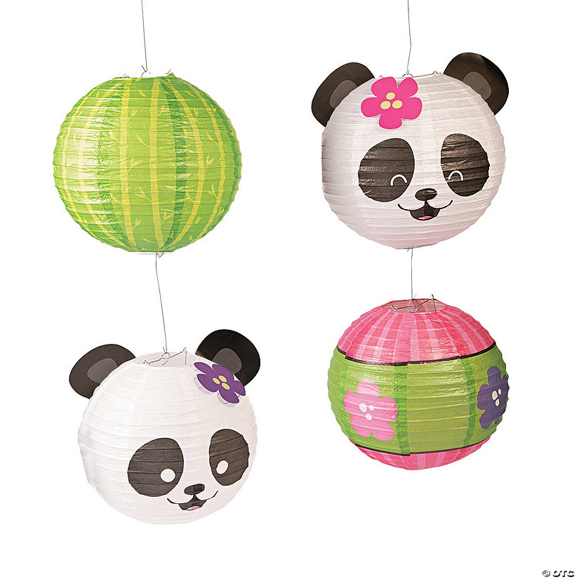 Panda Party Hanging Paper Lanterns Image