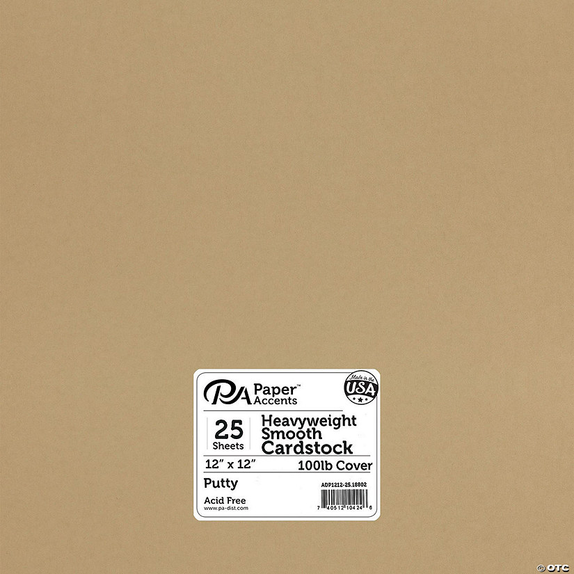 Paper Accents Cardstock 12"x 12" Heavyweight Smooth 100lb Putty 25pc&#160; &#160;&#160; &#160; Image