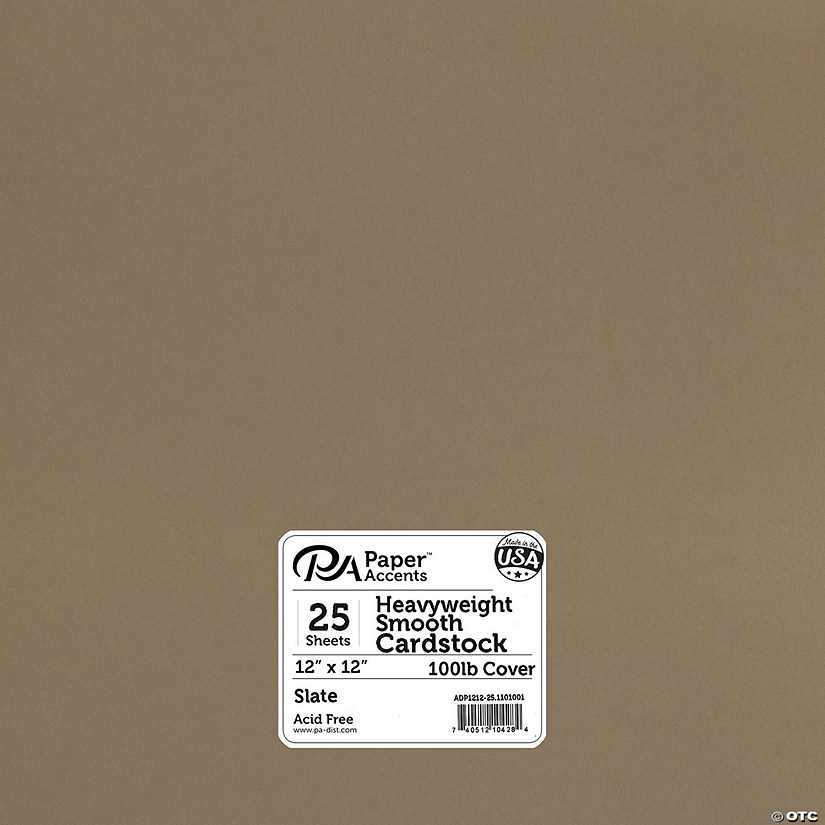 Paper Accents Cardstock 12"x 12" Heavyweight Smooth 100lb Slate 25pc&#160; &#160;&#160; &#160; Image