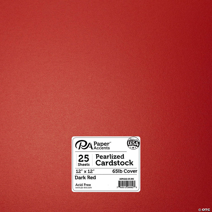 Paper Accents Cardstock 12"x 12" Pearlized 65lb Dark Red 25pc&#160; &#160;&#160; &#160; Image