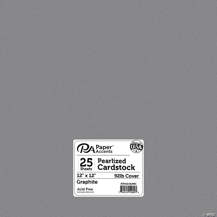Paper Accents Cardstock 12"x 12" Pearlized 92lb Graphite 25pc&#160; &#160;&#160; &#160; Image