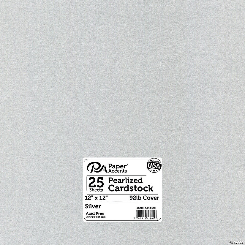 Paper Accents Cardstock 12"x 12" Pearlized 92lb Silver 25pc&#160; &#160;&#160; &#160; Image