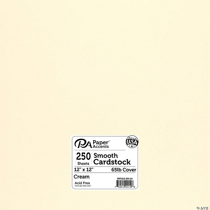 Paper Accents Cardstock 12"x12" Smooth 65lb Cream 250pc&#160; &#160;&#160; &#160; Image