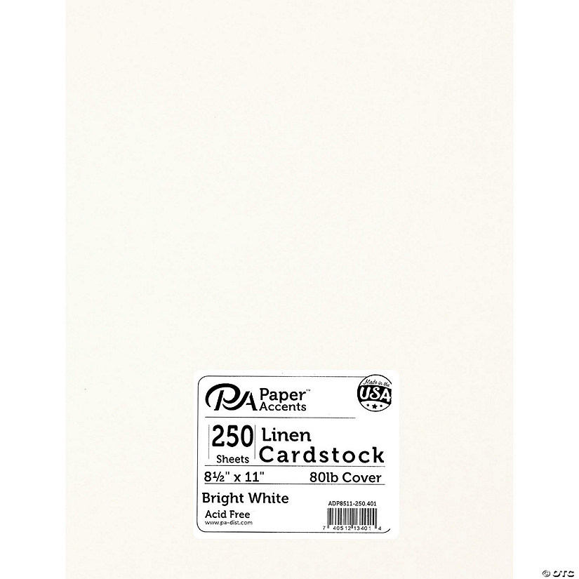 Paper Accents Cardstock 8.5"x 11" Linen 80lb Bright White 250pc&#160; &#160;&#160; &#160; Image