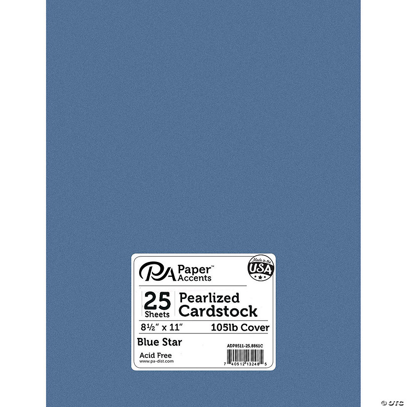 Paper Accents Cardstock 8.5"x 11" Pearlized 105lb Blue Star 25pc&#160; &#160;&#160; &#160; Image