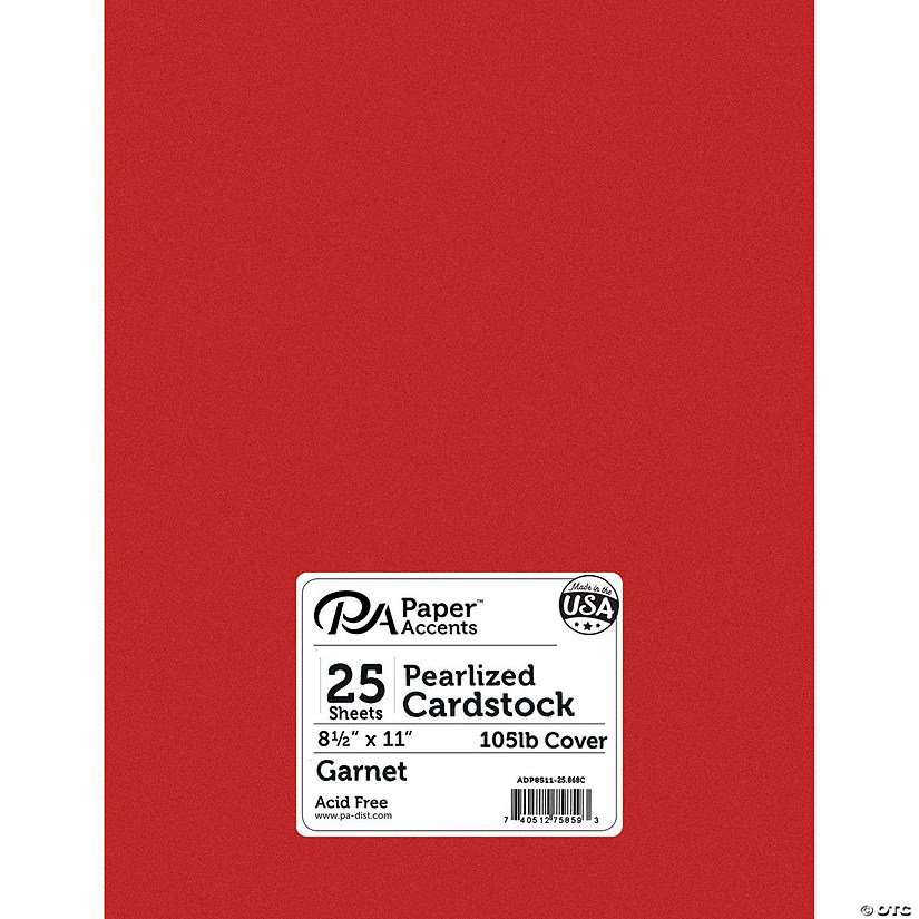 Paper Accents Cardstock 8.5"x 11" Pearlized 105lb Garnet 25pc&#160; &#160;&#160; &#160; Image