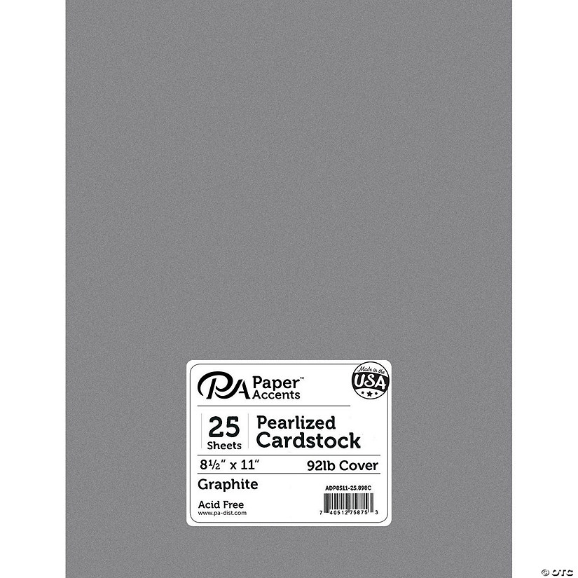 Paper Accents Cardstock 8.5"x 11" Pearlized 92lb Graphite 25pc&#160; &#160;&#160; &#160; Image