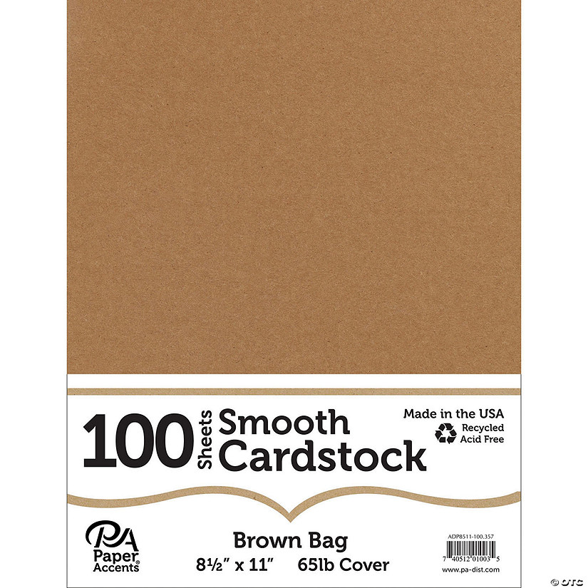 Paper Accents Cardstock 8.5"x 11" Smooth 65lb Brown Bag 100pc&#160; &#160;&#160; &#160; Image