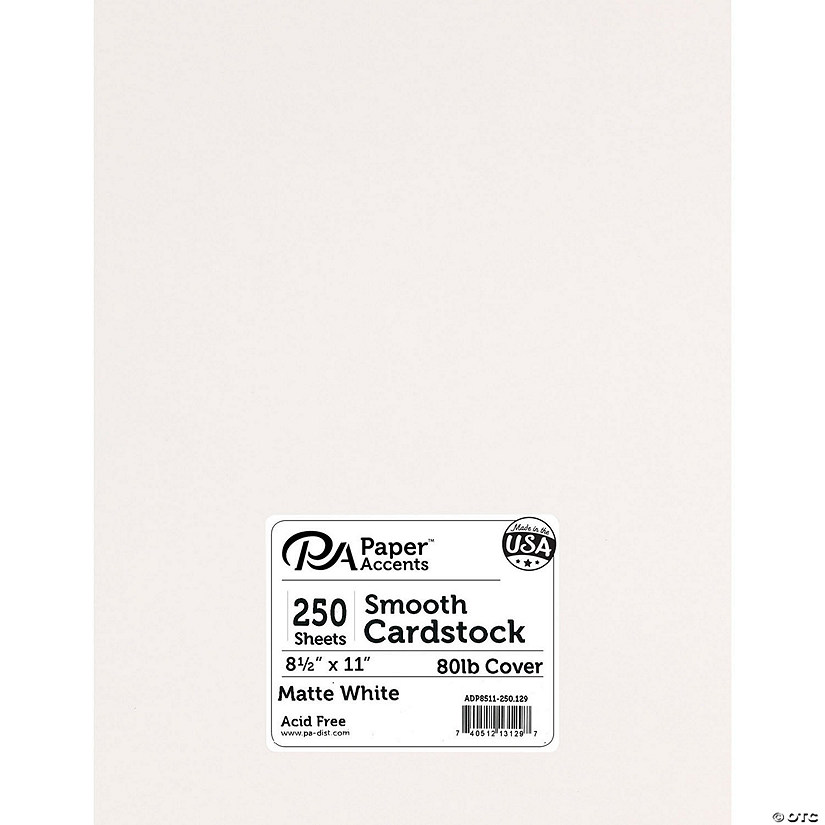 Paper Accents Cardstock 8.5"x 11" Smooth 80lb Matte White 250pc&#160; &#160;&#160; &#160; Image